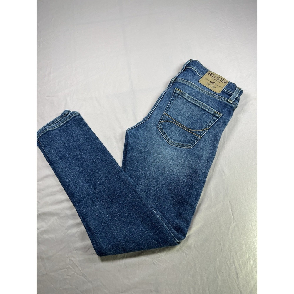 Hollister Mens Jeans 29x30 Slim Skinny Medium Wash Blue Denim Pants⁠